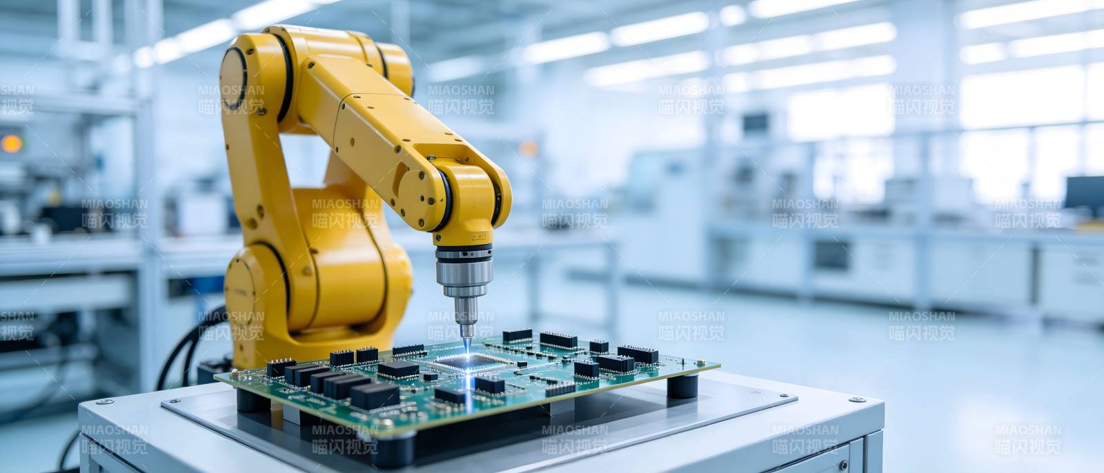 智能机械臂组装电路板图片