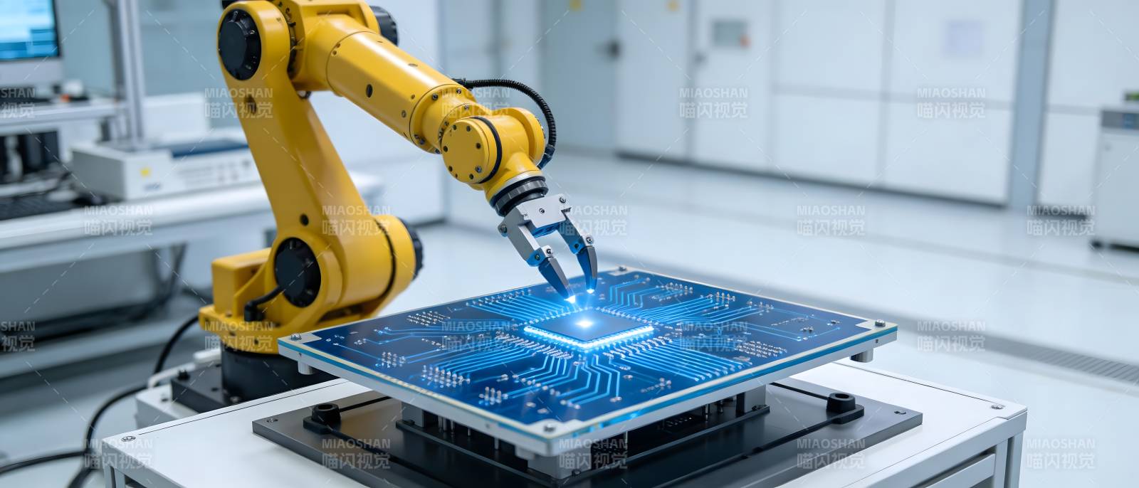 机械臂精准操作芯片图片