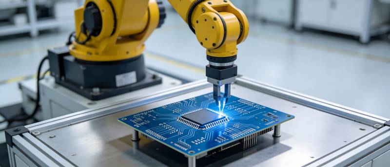 机械臂精准装配芯片图片