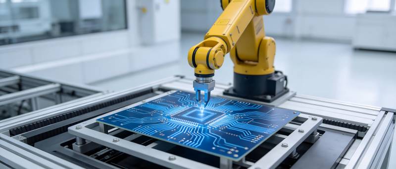 机械臂精准装配芯片图片