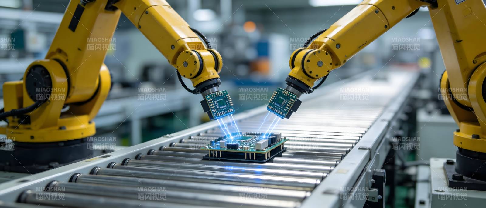 智能机械臂组装电路板图片