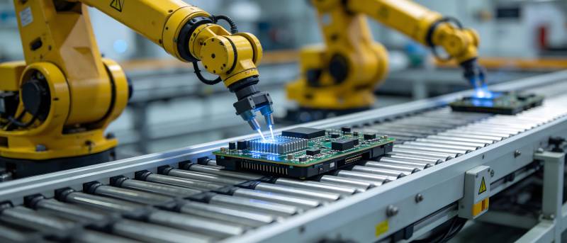 智能机器人组装电路板图片