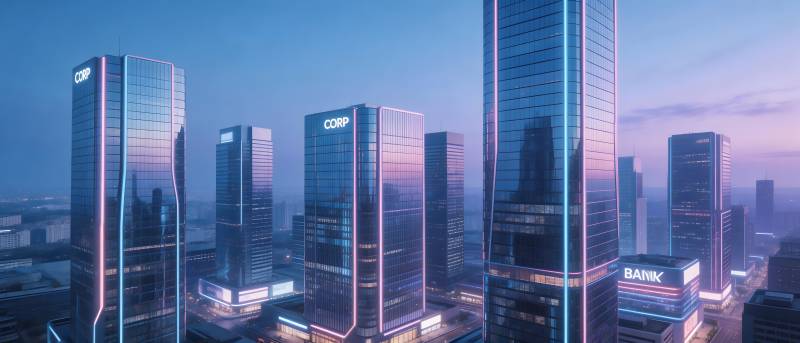 未来都市霓虹天际线图片