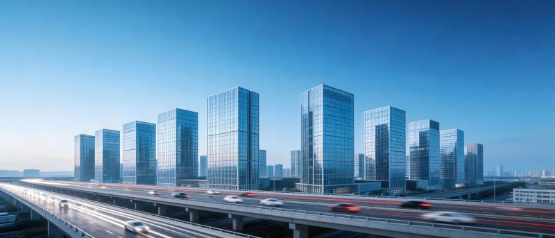 现代都市高楼与高速路景图片