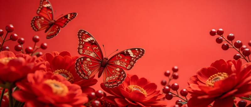 红蝶恋花 喜庆迎春图片