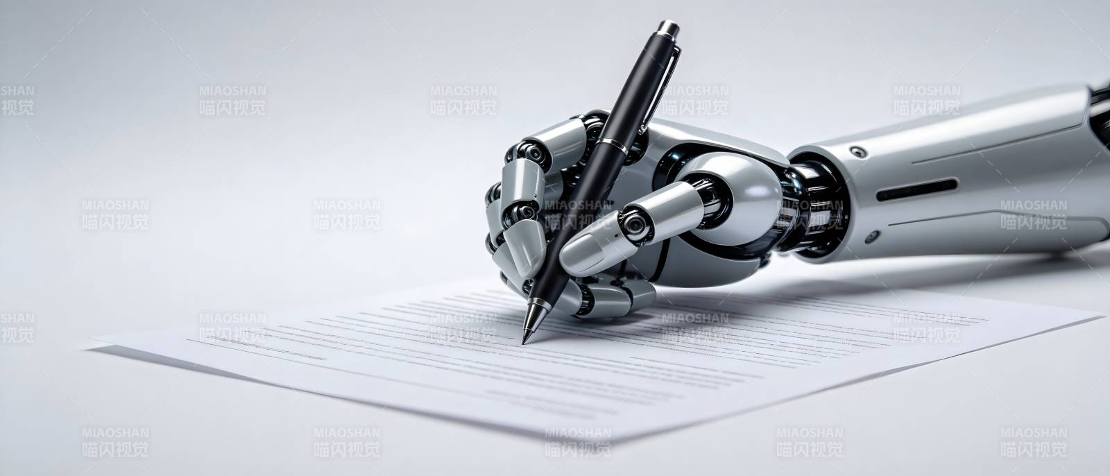 机器人签署文件图片