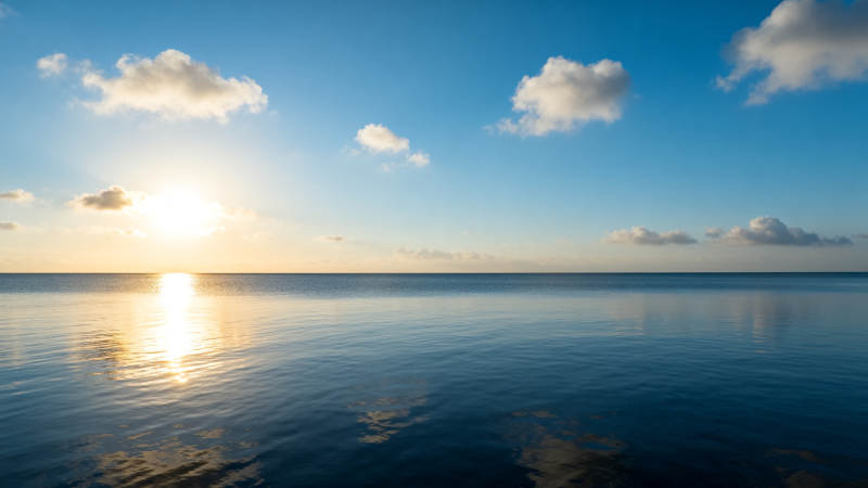 海天一色 日出映金波图片