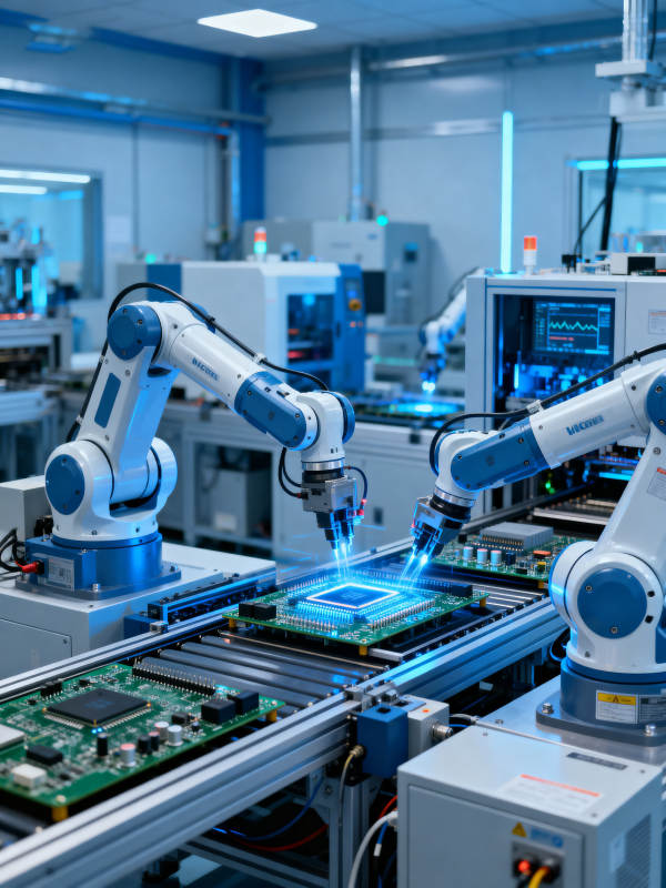 智能机器人组装电路板图片