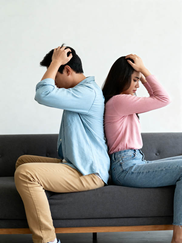 情侣冷战 背对背烦恼图片