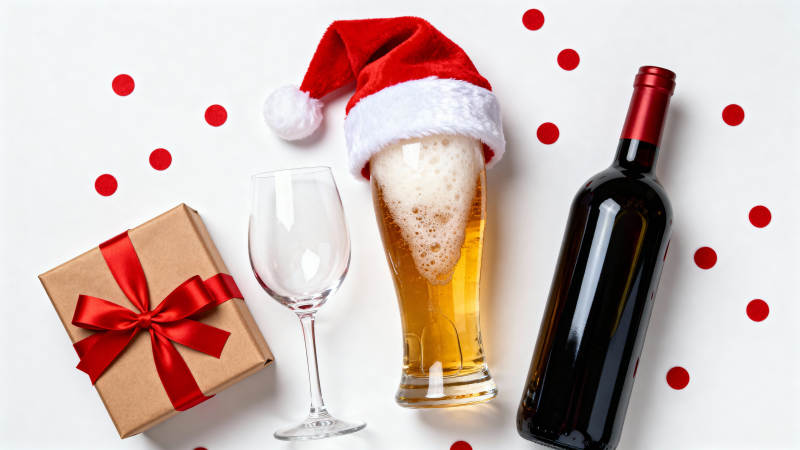 圣诞酒礼 啤酒戴帽 红酒相伴图片
