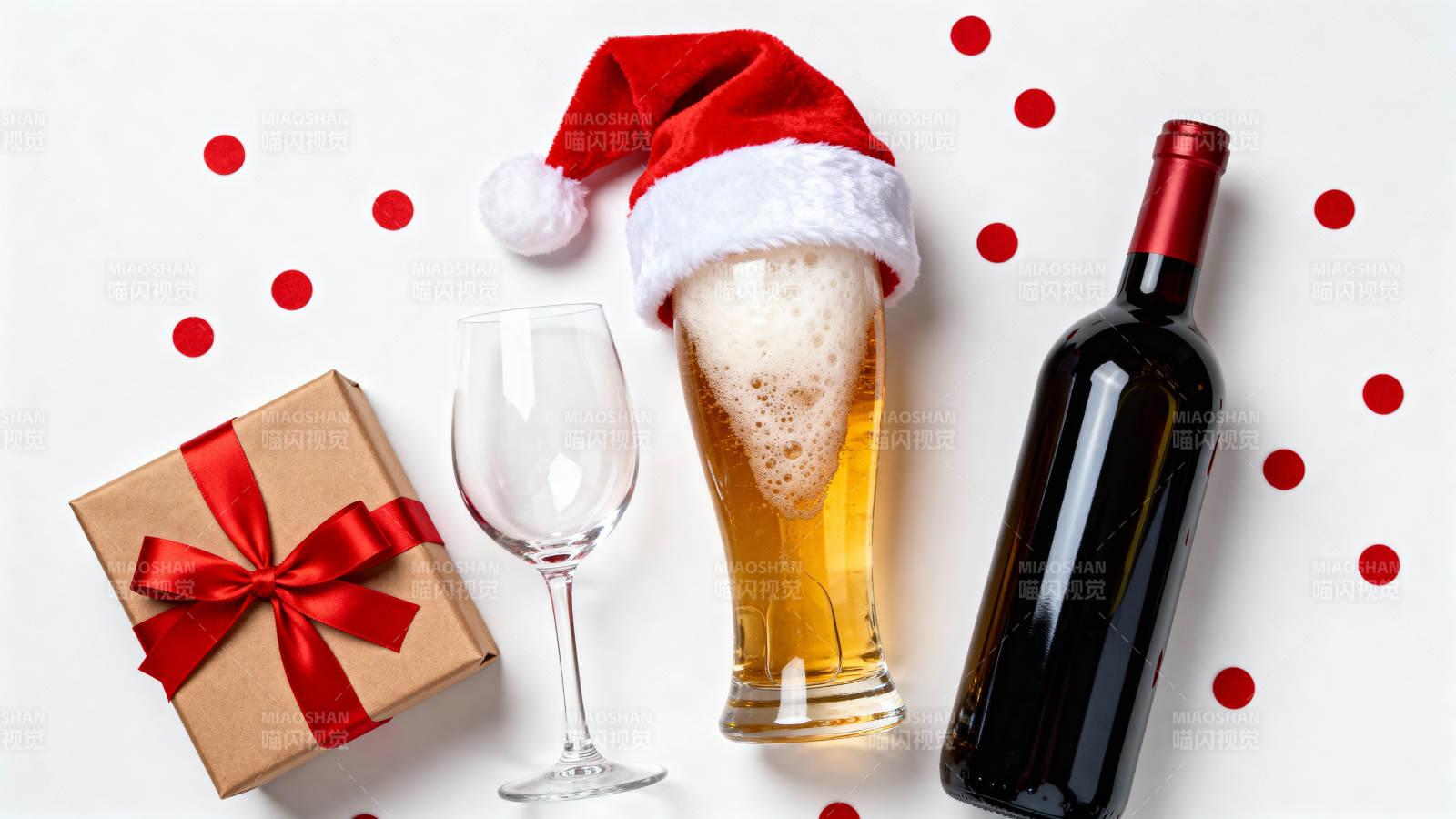 圣诞酒礼 啤酒戴帽 红酒相伴图片