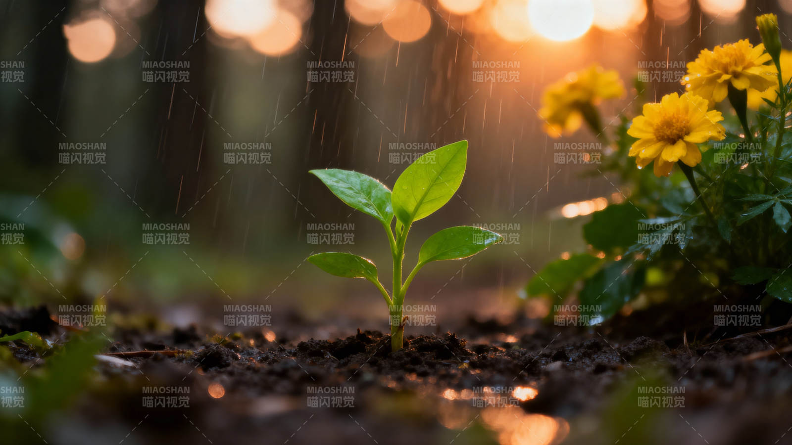 雨润新芽 暖光伴生图片