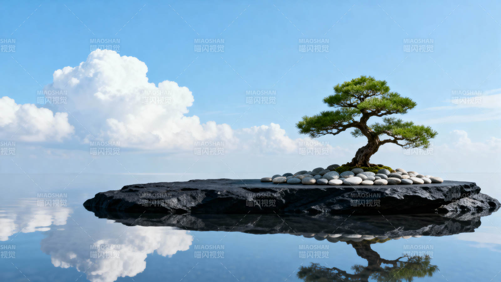 孤树浮岛 云水禅心图片