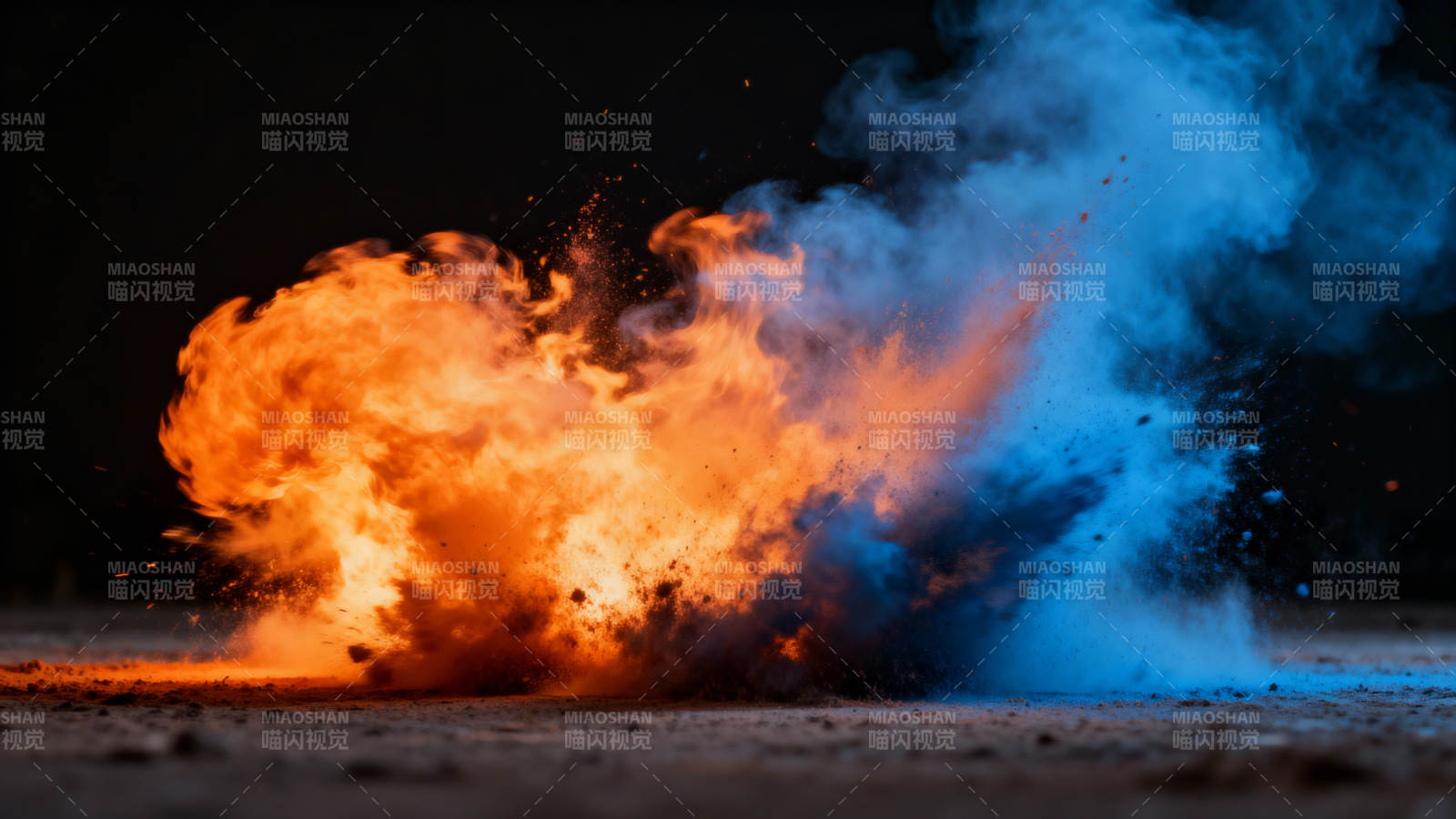 冰火碰撞 爆炸瞬间图片