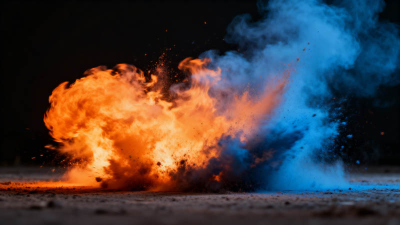 冰火碰撞 爆炸瞬间图片