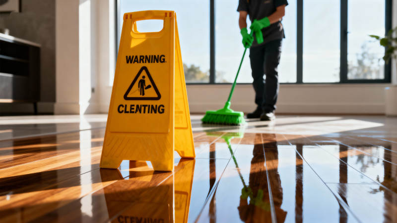 湿滑地板 小心清洁中图片