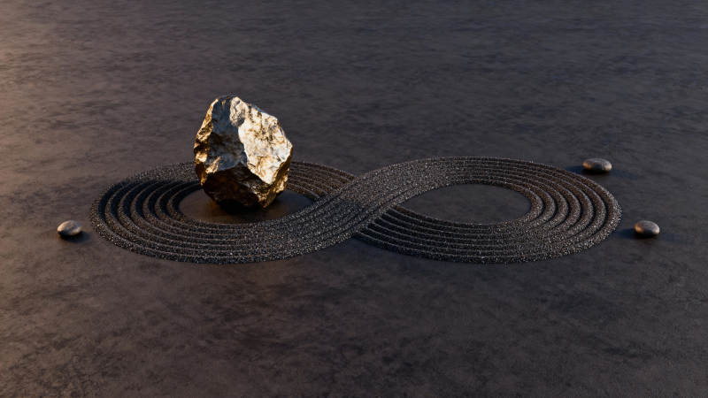 石落沙纹 禅意无限图片