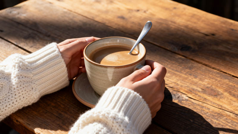 暖阳下的咖啡时光图片