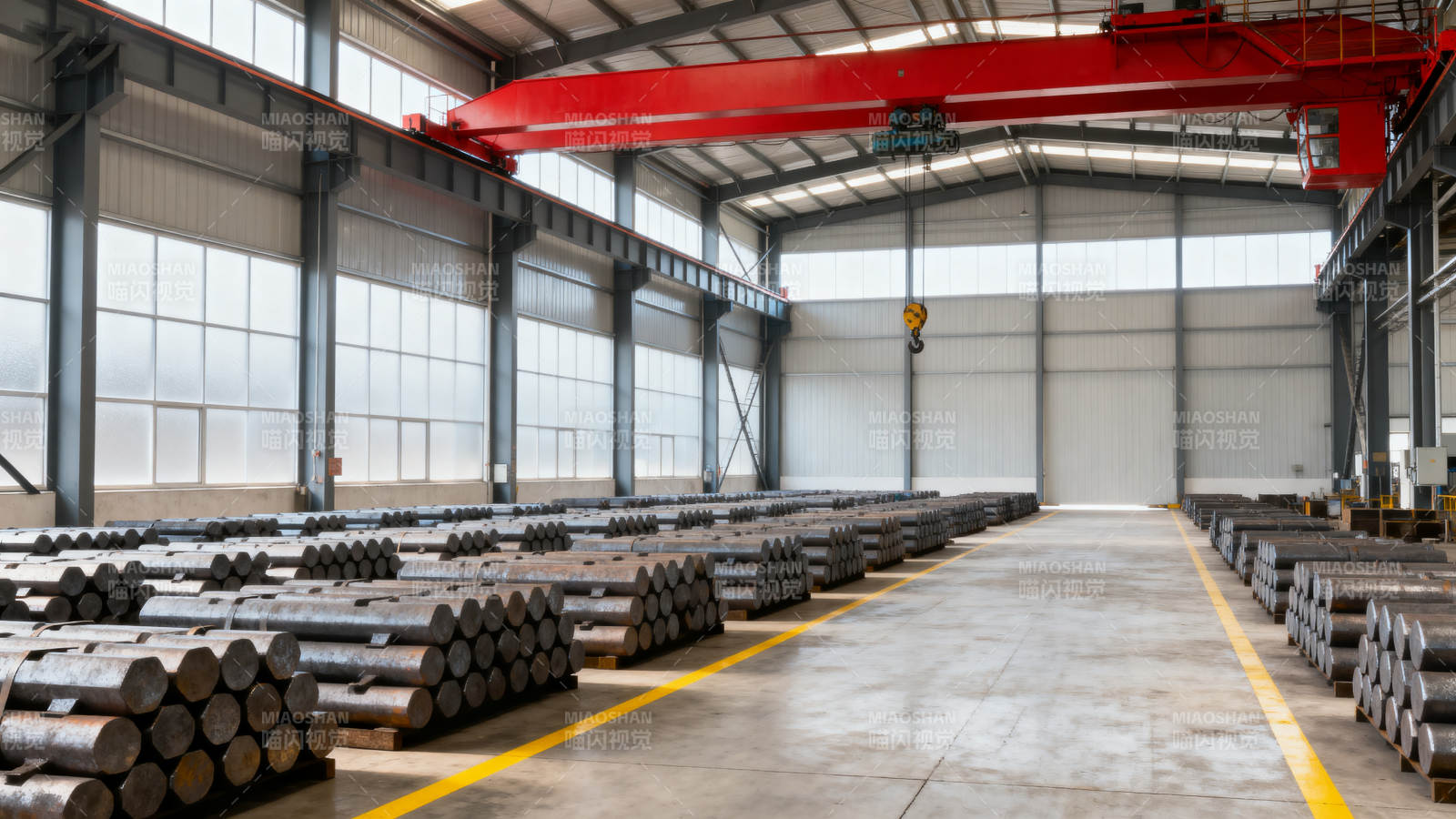 钢厂仓库 钢卷整齐堆放图片