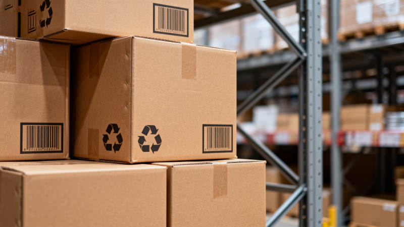 仓库纸箱堆叠待发货图片