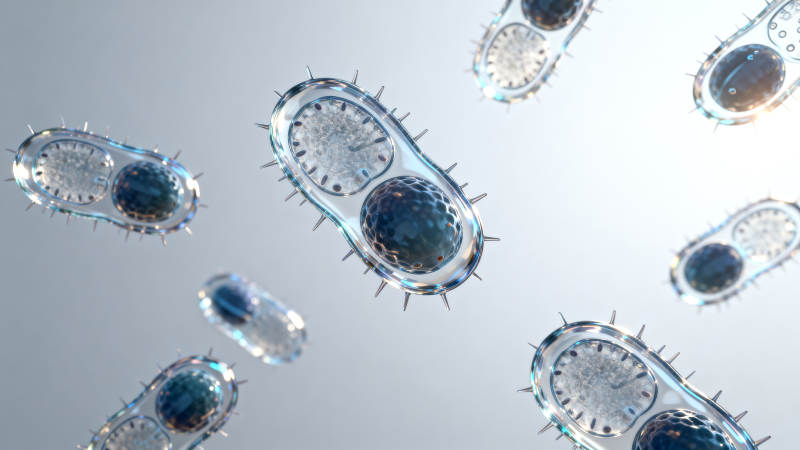 细菌显微图 透明带刺菌体图片