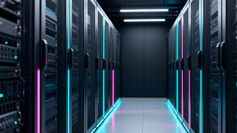 霓虹服务器机房走廊图片