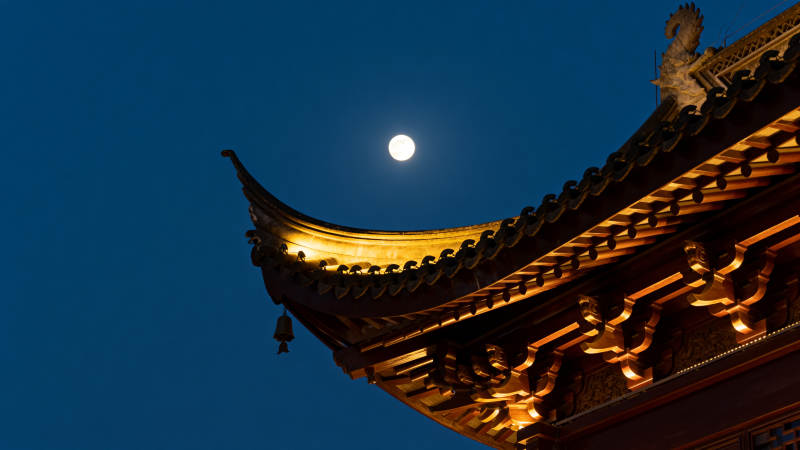 月照古檐 夜静如诗图片