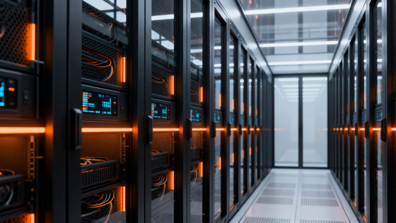 服务器机房 橙光映照科技走廊图片