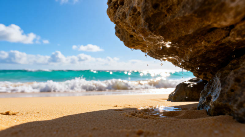 岩下沙滩 碧海蓝天图片