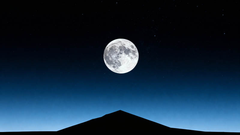 月悬山巅 夜静星稀图片