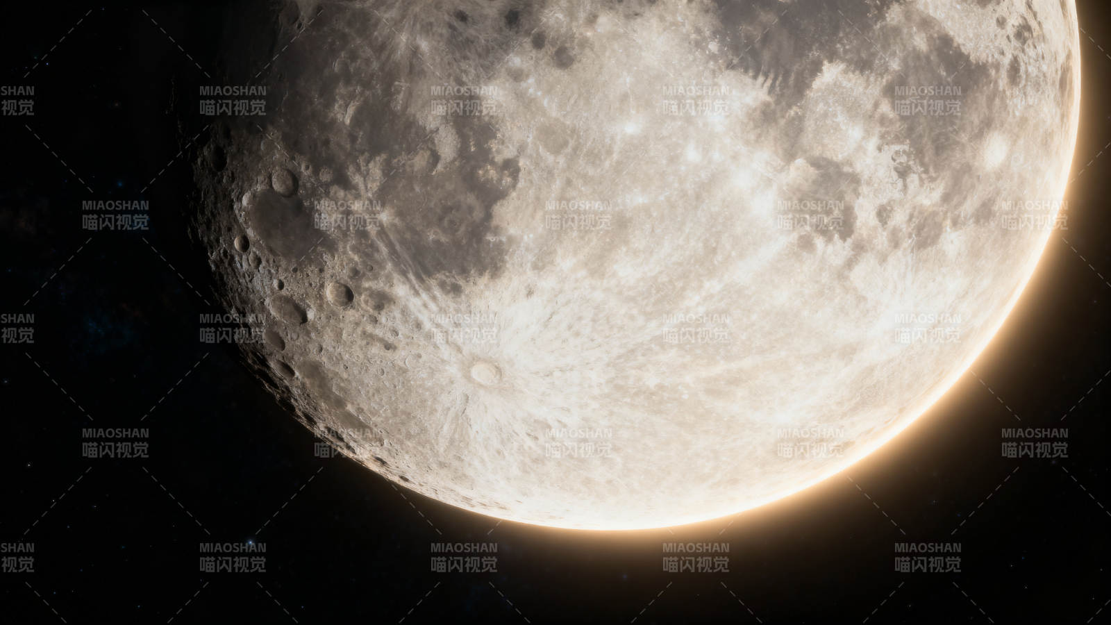 月球特写 光影下的环形山图片