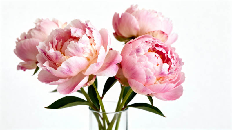 粉芍药花瓶静物图图片