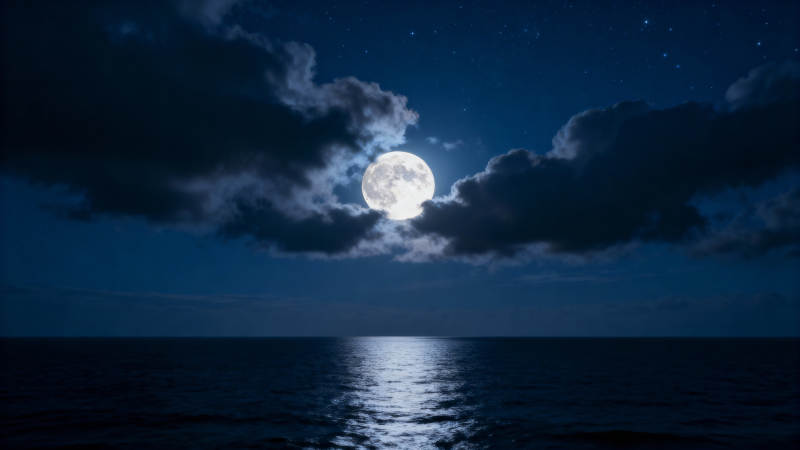 月照海天 云影共徘徊图片