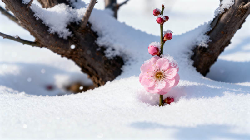 雪中梅花独自开图片