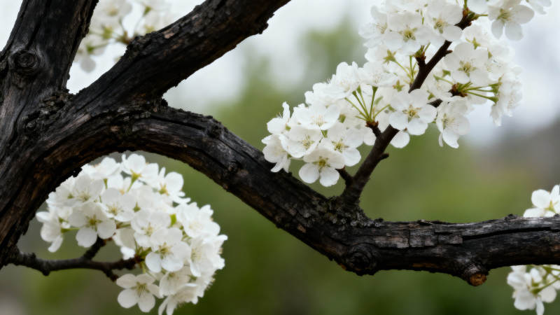 梨花绽放枝头白图片