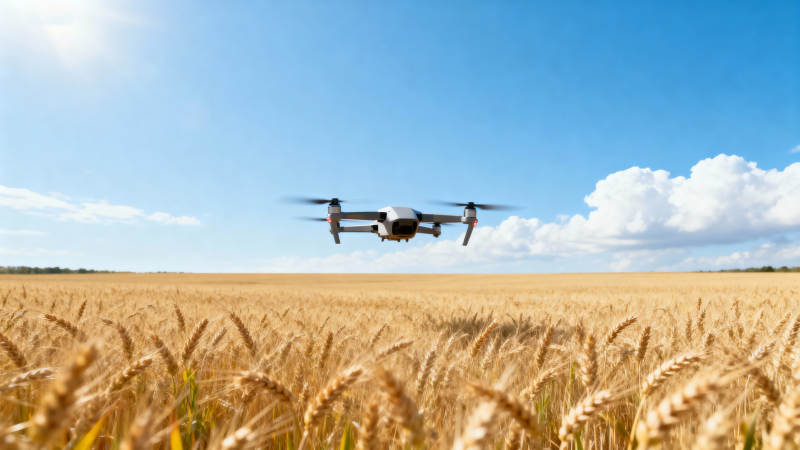 无人机巡麦田 科技助农忙图片