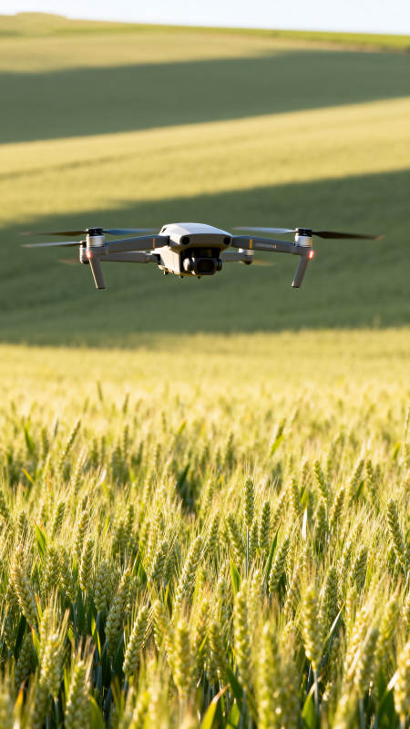 无人机巡麦田图片