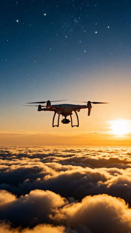 星空云海 无人机翱翔图片