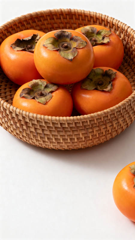 篮中柿子 秋日甜香图片