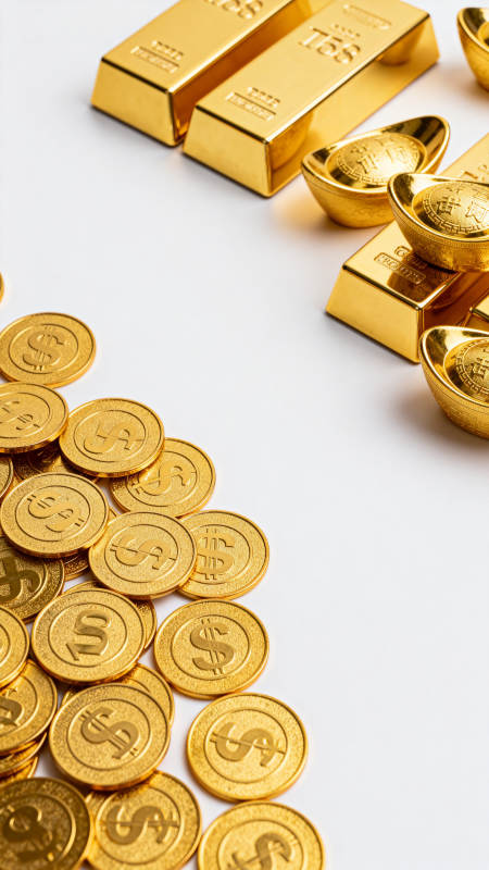 金条金币堆叠 财富象征图片