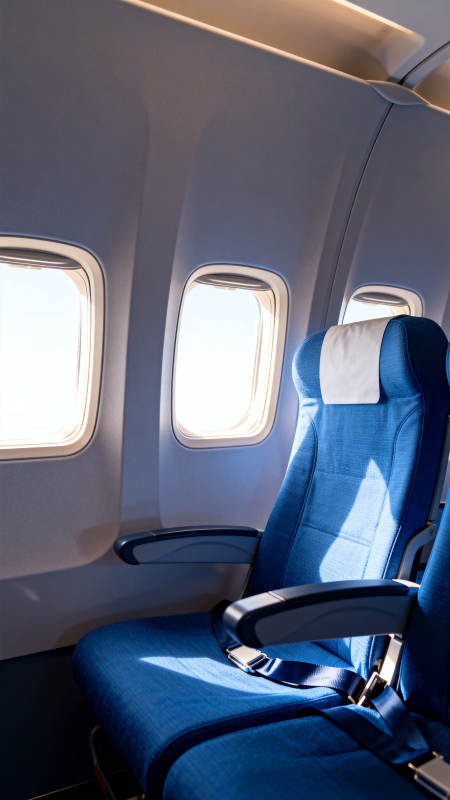 飞机蓝座窗边阳光洒落图片