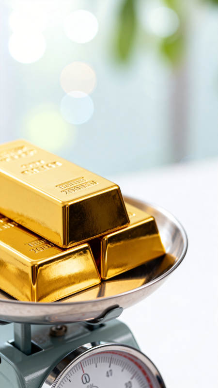金条称重 财富衡量中图片