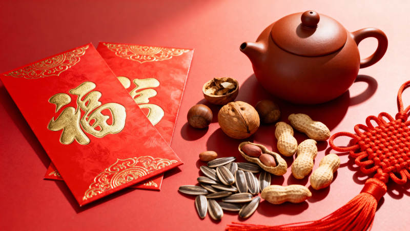 春节茶点迎福来图片