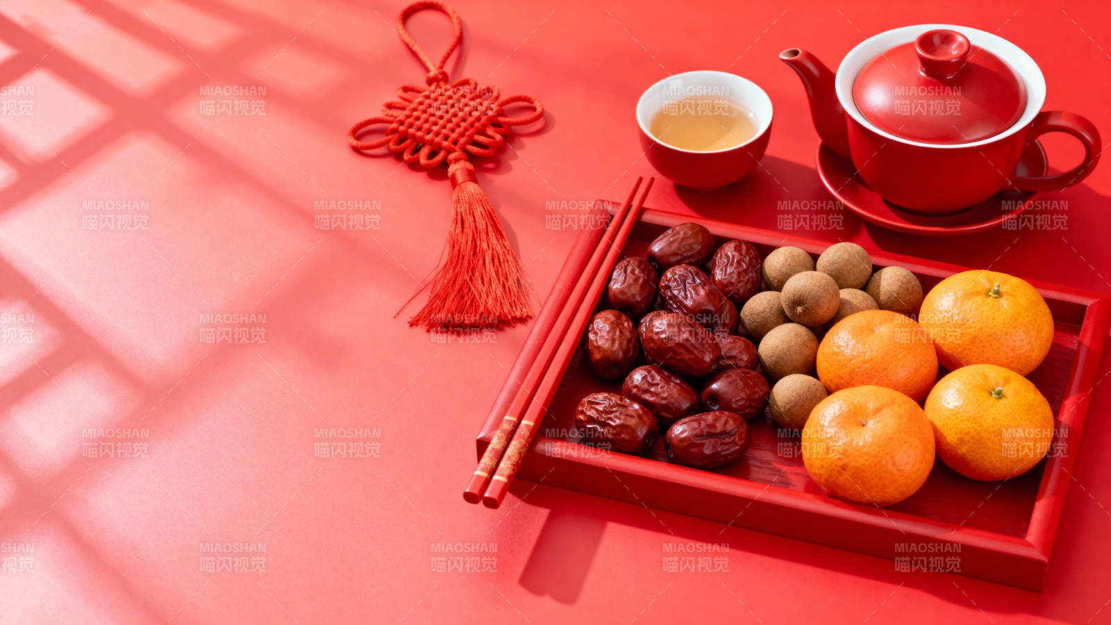 红盘果茶迎新春图片