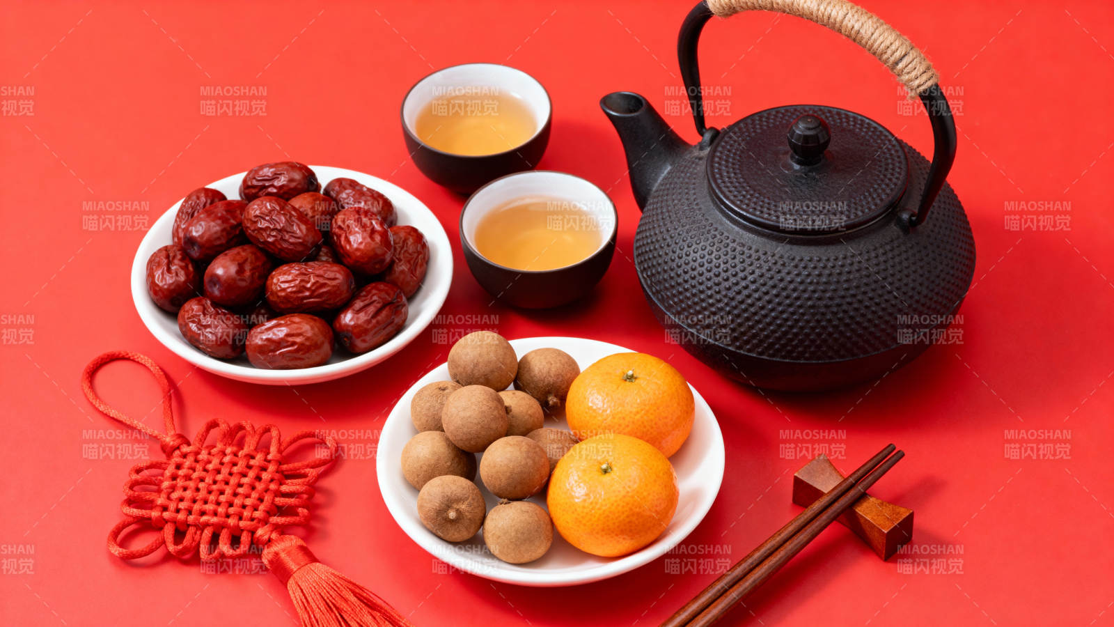 新春茶点 红枣橘桂圆图片