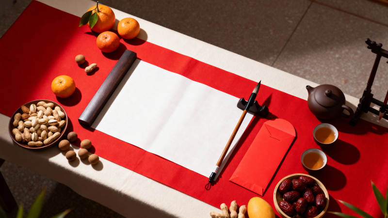 红纸墨香迎新春图片