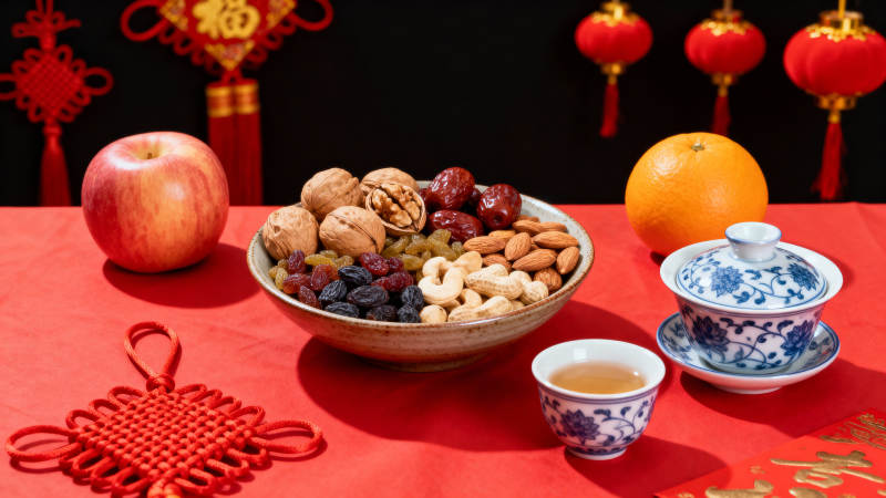 春节茶果迎福年图片