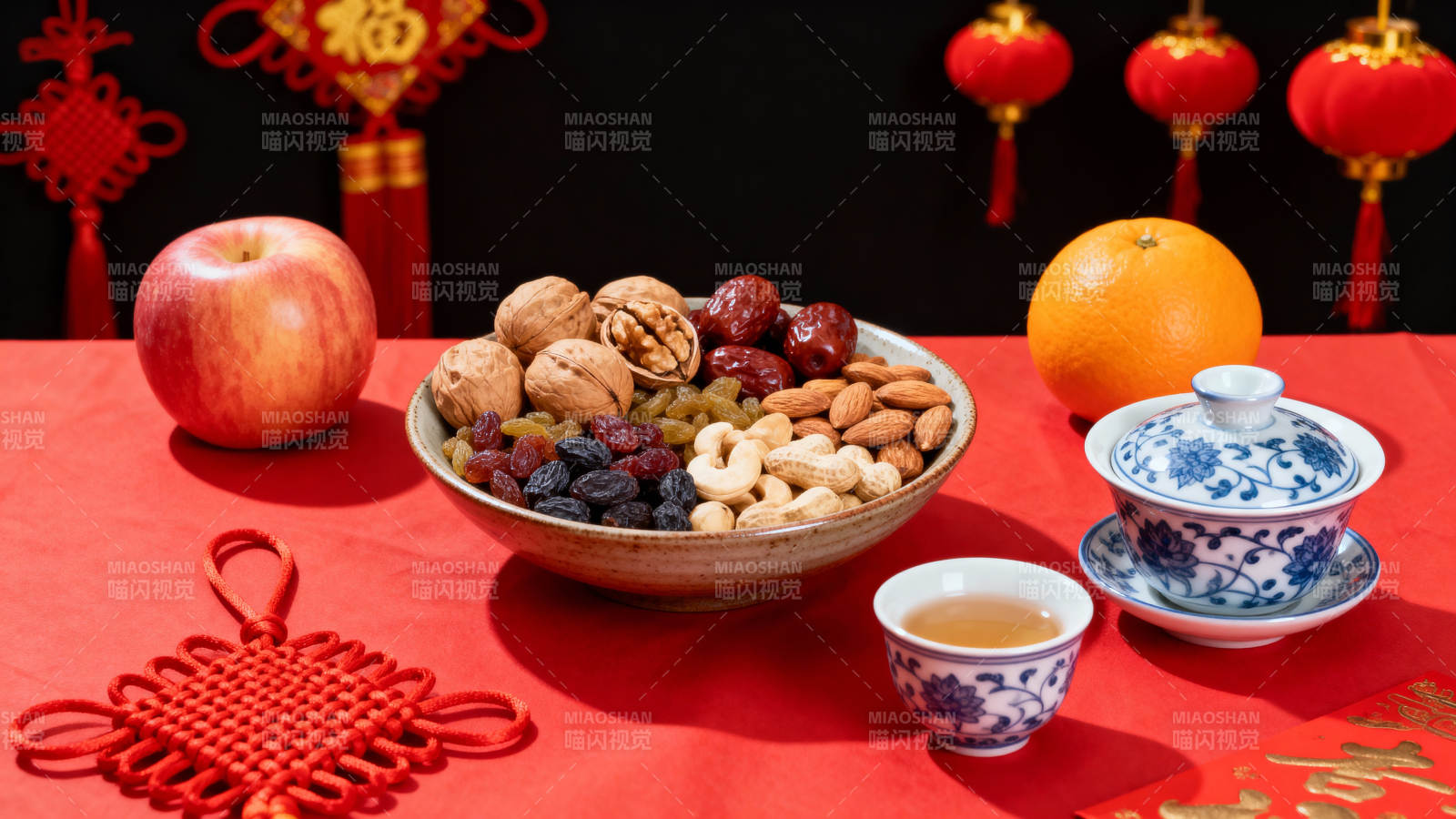 春节茶果迎福年图片