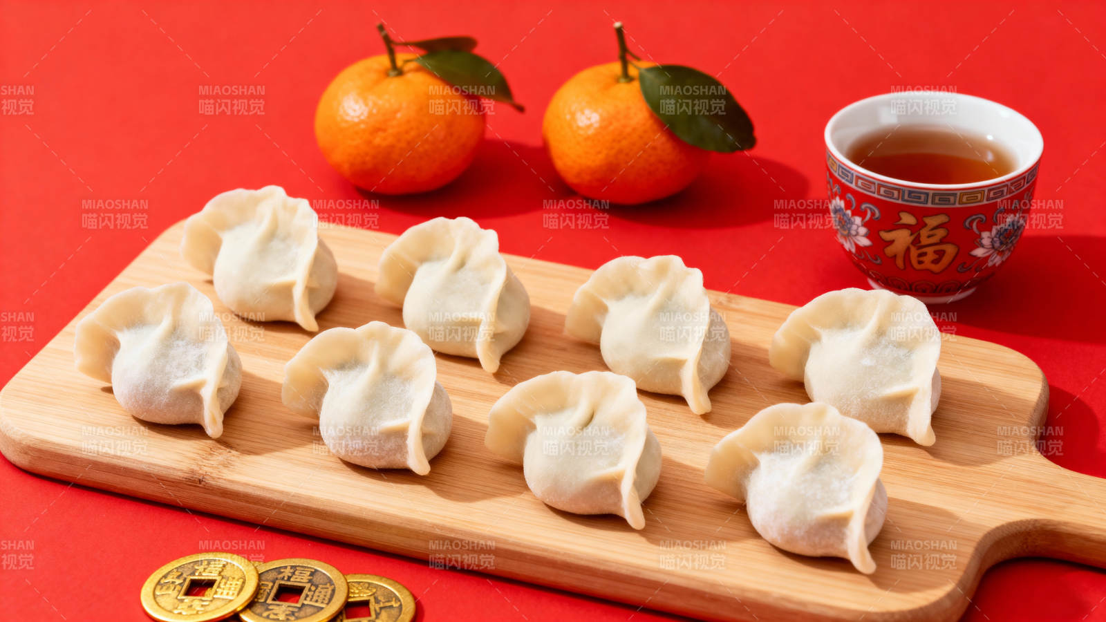 饺子配橘茶 年味十足图片