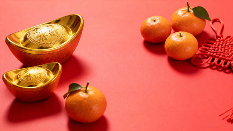 金元宝橘子迎新春图片